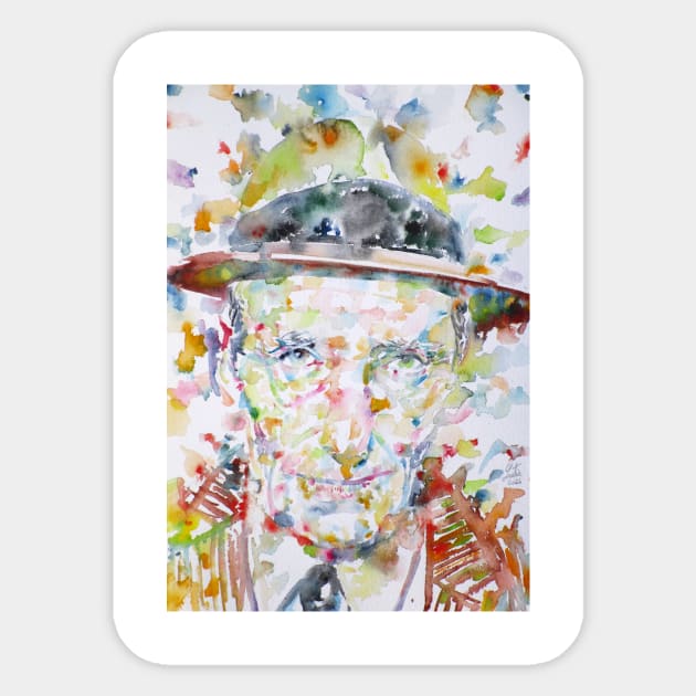 WILLIAM S. BURROUGHS watercolor portrait .1 Sticker by lautir